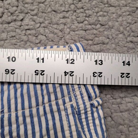 Abercrombie Kids Shorts 12 Blue White Stripes Seersucker Moose Print Chino - Picture 6 of 8